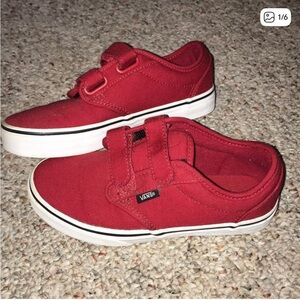 Vans Kids Red Velcro Sneakers